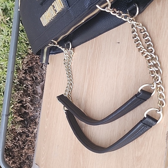LOVE MOSCHINO Milano BORSA Black Leather Chain Strap Bag - Picture 9 of 13